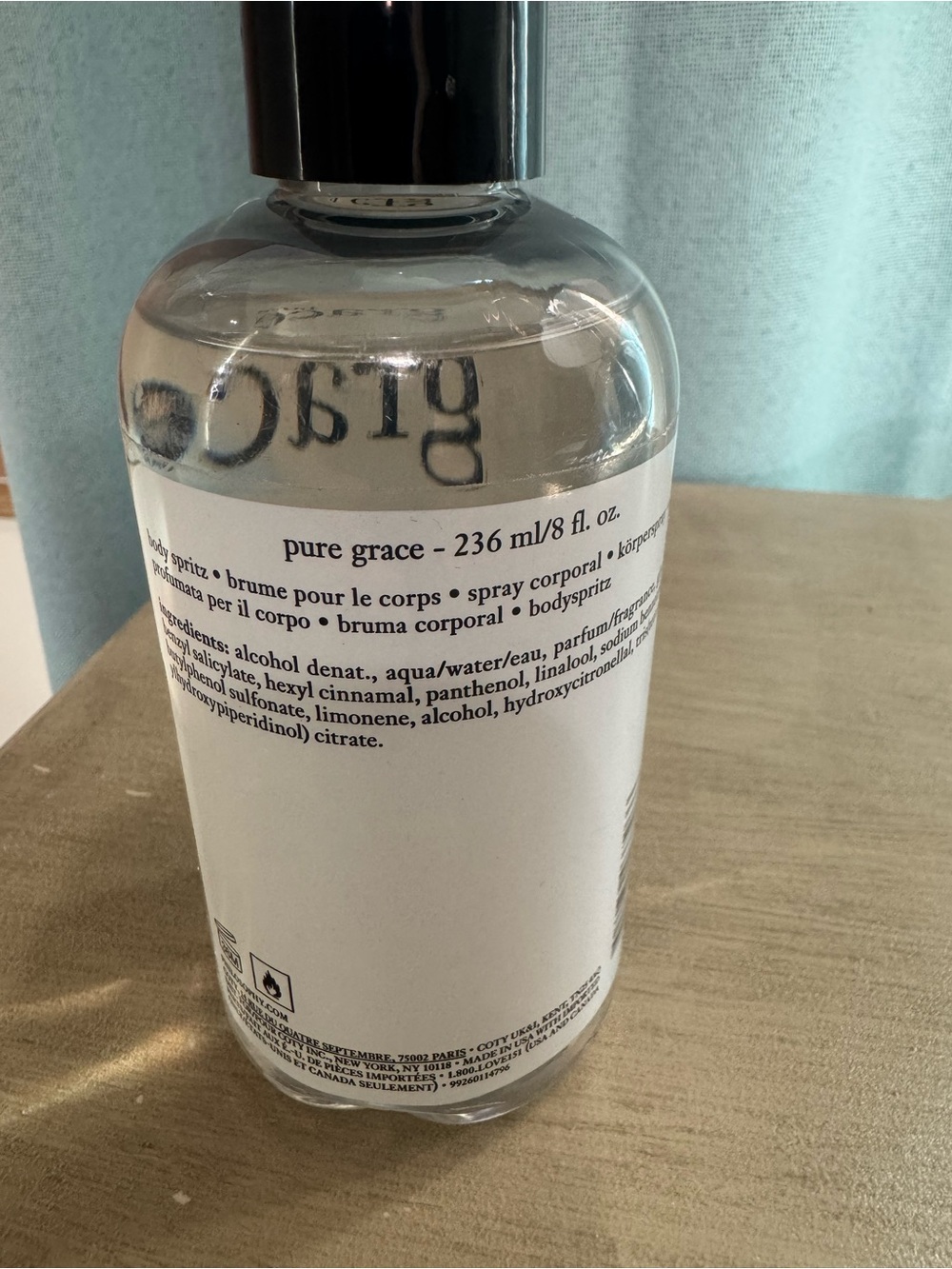 Philosophy Pure Grace Body Spritz — Clear with Black Cap - Picture 2 of 2